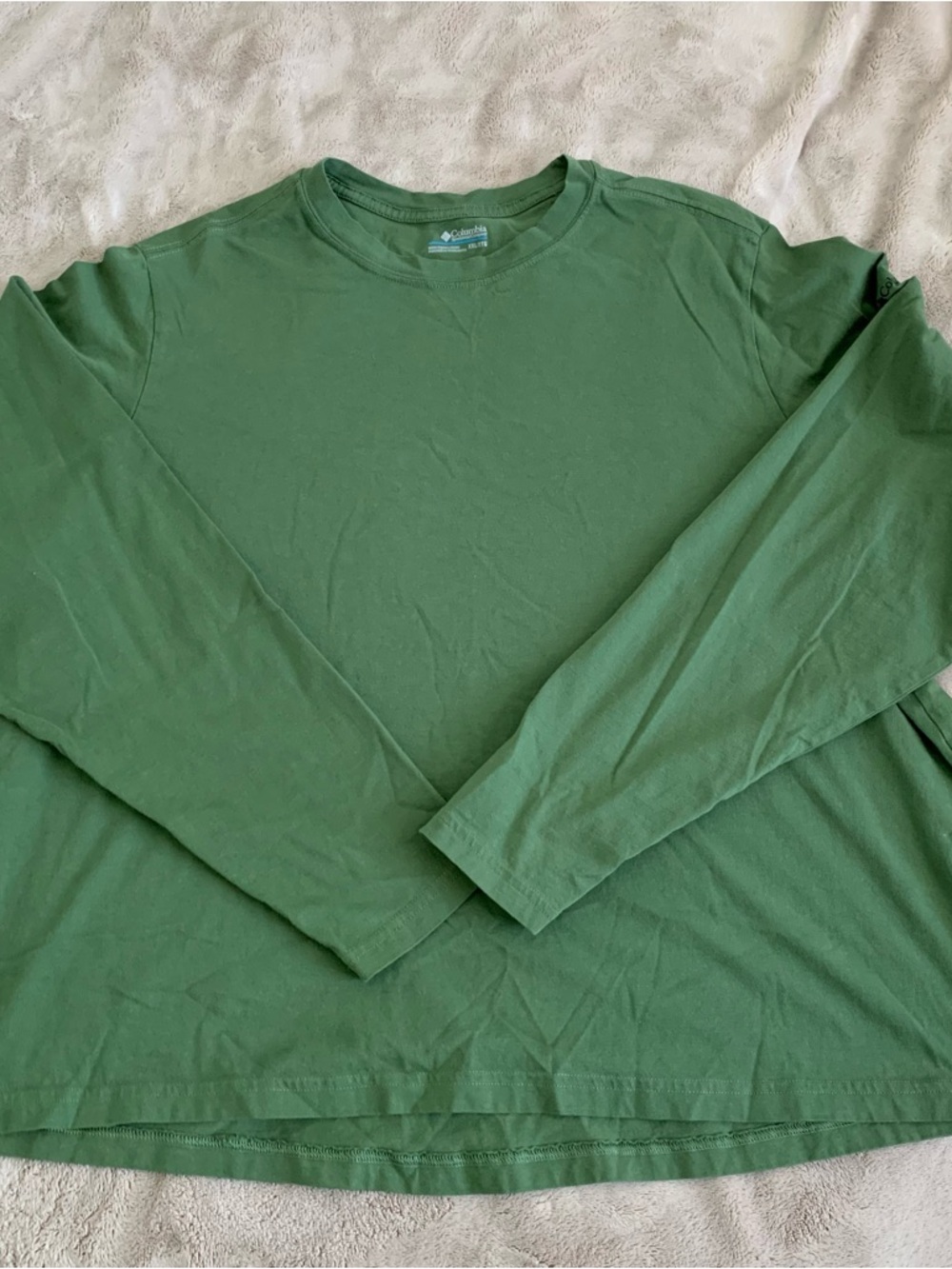 Columbia Men's Long Sleeve Crew Tee - Forest Green Size XXL